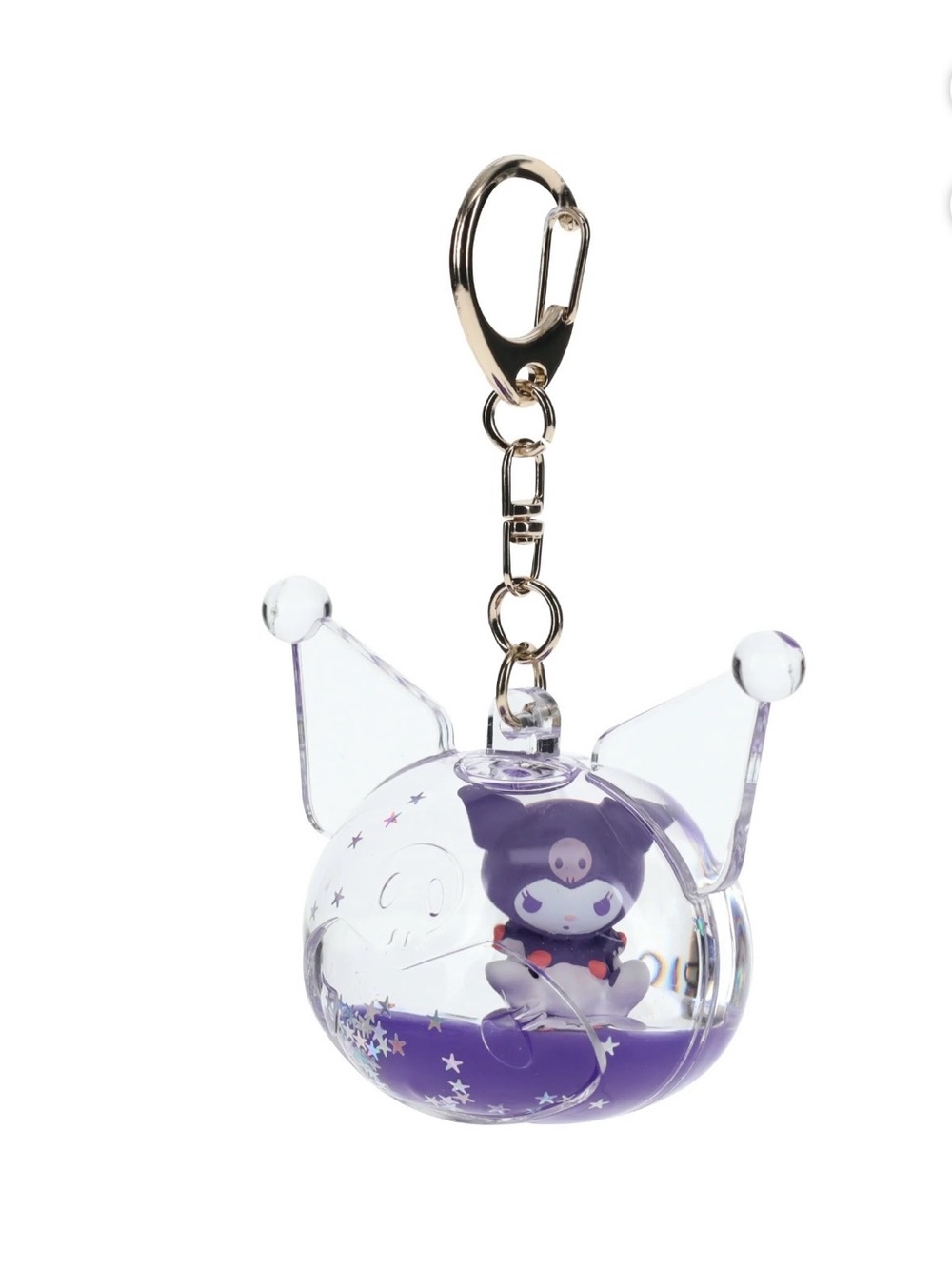 Sanrio Kuromi Clear Dome Keychain with Purple Figurine